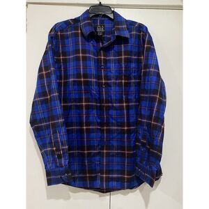 Jos. A. Bank Shirt Button Up Men’s Large Travelers Collection Green Blue Paid